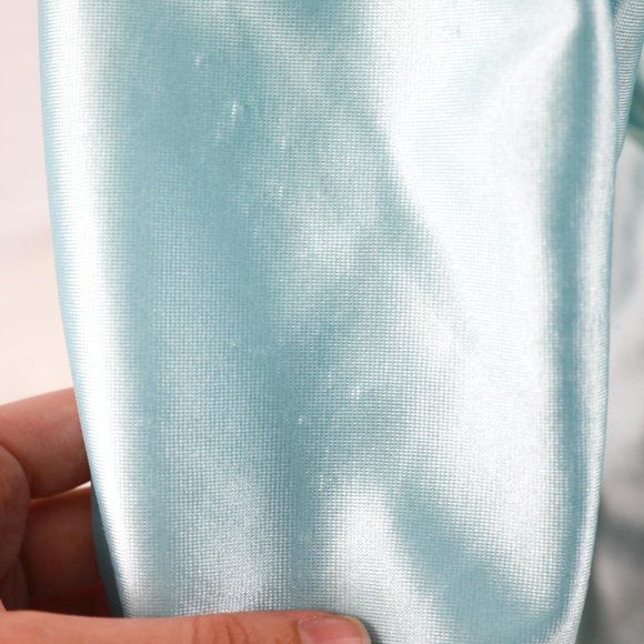 Vintage 70s OS Disco Shiny Robe Dress Blue AS-IS - Picture 10 of 14